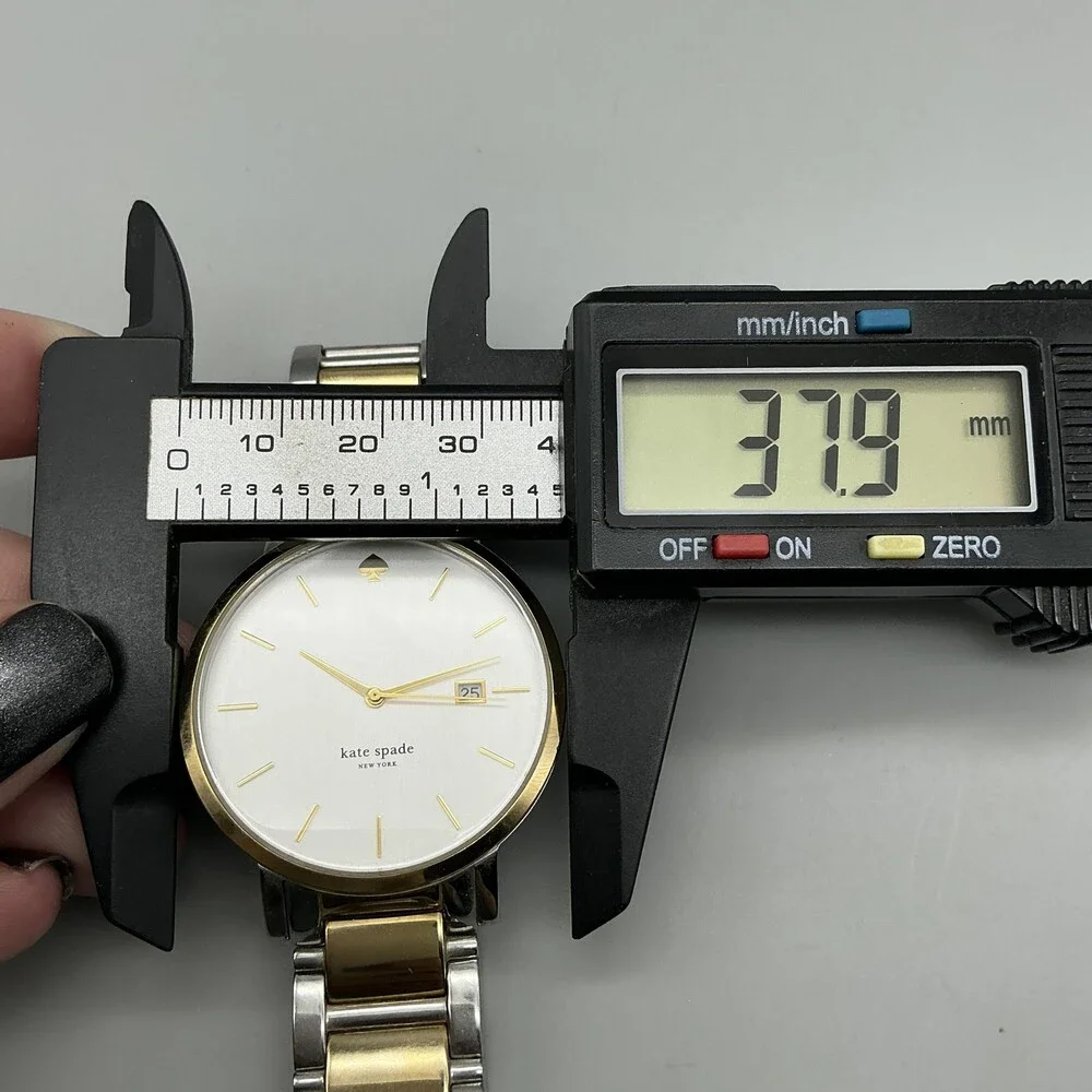 Kate Spade Womens Watch 38mm Two Tone Stainless Date New Battery 6.75